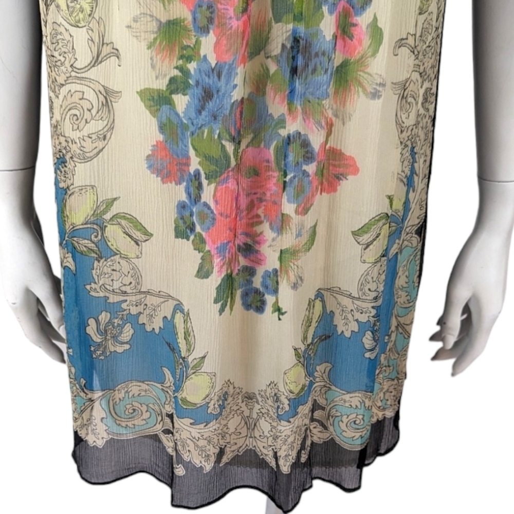 Anthropologie Moulinette Soeurs Silk Trapeze Swing Dress Womens 2 Floral Black - Picture 8 of 16